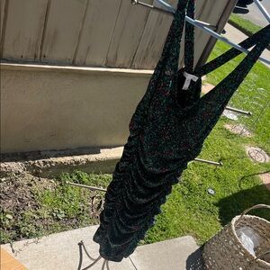 Leith Black and Red Floral Dress